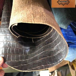 Bán thuộc Da bò dập vân cá sấu cácmàu thuộc da huy hoàng 002